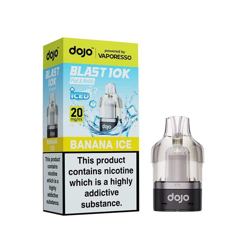 Vaporesso Dojo Blast 10K + Dojo Blast 30K Banana Ice Prefilled Pod & Refill | Vapestore UK Vaporesso Dojo Blast 10K + Dojo Blast 30K Banana Ice Prefilled Pod & Refill | Vapestore UK