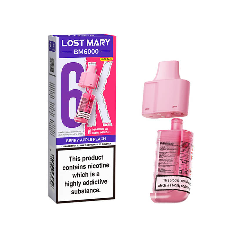 Lost Mary BM6000 Berry Apple Peach Prefilled Vape Refill Pod 20mg | Vapestore UK Lost Mary BM6000 Berry Apple Peach Prefilled Vape Refill Pod 20mg | Vapestore UK