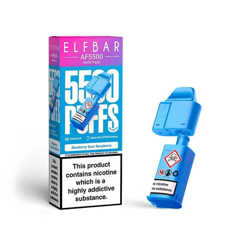 Elf Bar AF5500 Refill Pod Blueberry Sour Raspberry 20mg | Vapestore UK Elf Bar AF5500 Refill Pod Blueberry Sour Raspberry 20mg | Vapestore UK