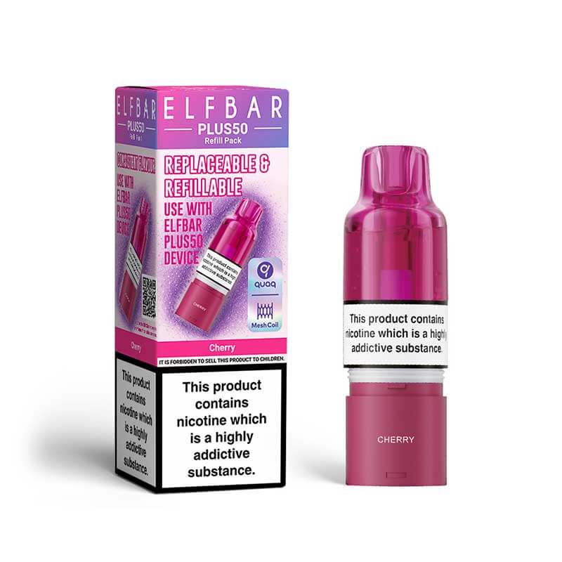 Cherry Elf Bar Plus50 Prefilled Pod 20mg | Vapestore UK Cherry Elf Bar Plus50 Prefilled Pod 20mg | Vapestore UK
