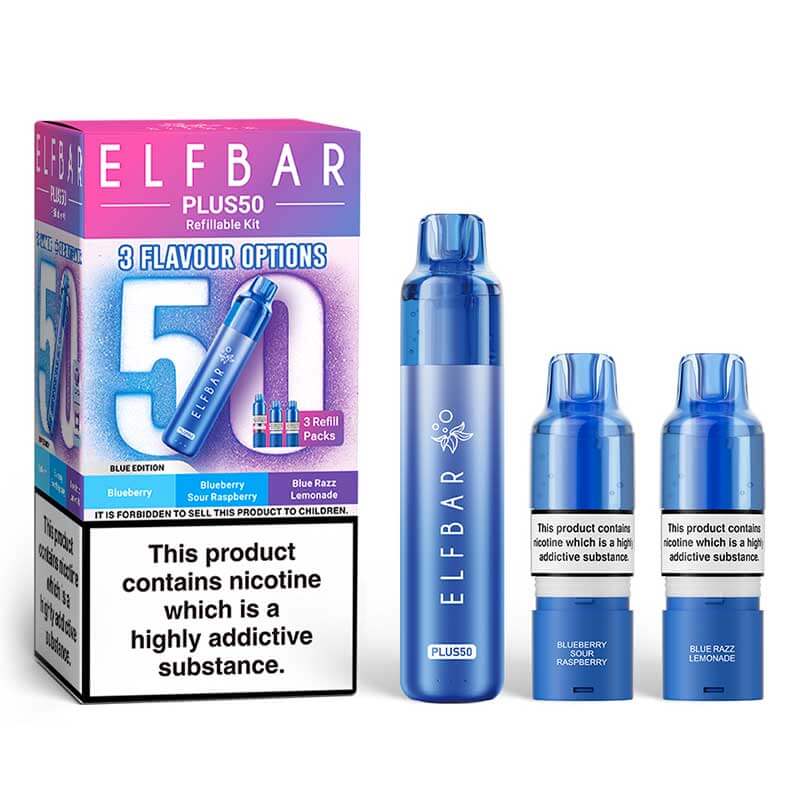 Elf Bar Plus 50 Prefilled Pod Kit 800mAh, 3 Pods | Vapestore UK Elf Bar Plus 50 Prefilled Pod Kit 800mAh, 3 Pods | Vapestore UK