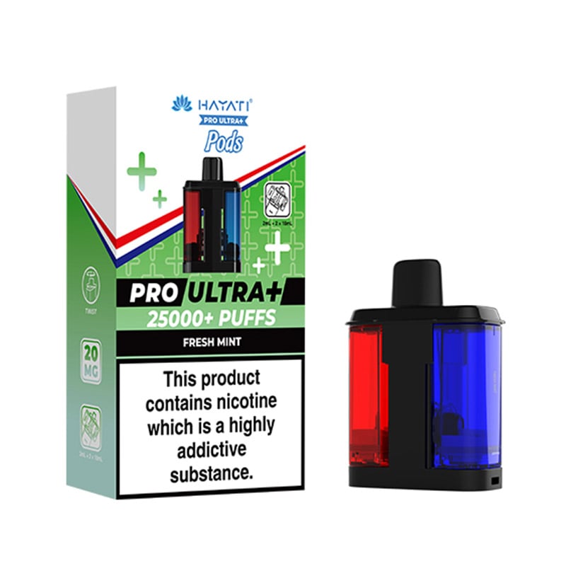 Fresh Mint Hayati Ultra 25K 2ml Pod + 2 x 10ml Refills 20mg Nic Salt | Vapestore UK Fresh Mint Hayati Ultra 25K 2ml Pod + 2 x 10ml Refills 20mg Nic Salt | Vapestore UK