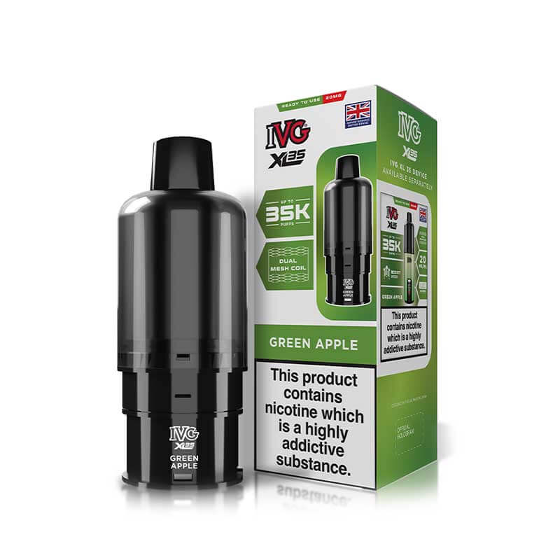 IVG XL35 Green Apple Prefilled Pods 20mg, 22ml | Vapestore UK IVG XL35 Green Apple Prefilled Pods 20mg, 22ml | Vapestore UK