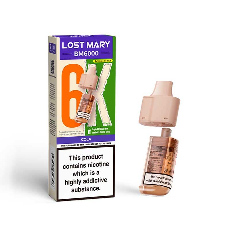 Lost Mary BM6000 Cola Replacement 2ml Pod+10ml Refill 20mg | Vapestore UK Lost Mary BM6000 Cola Replacement 2ml Pod+10ml Refill 20mg | Vapestore UK