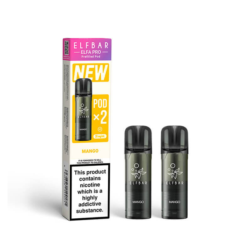 Elf Bar Elfa Pro Mango Prefilled Disposable Pods 20mg 2ml 2-Pack. | Vapestore UK Elf Bar Elfa Pro Mango Prefilled Disposable Pods 20mg 2ml 2-Pack. | Vapestore UK