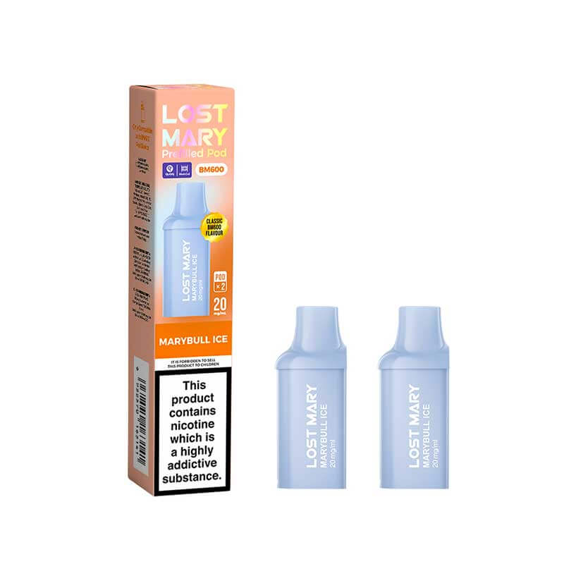 Lost Mary BM600 Marybull Ice Prefilled Pods 20mg Nic Salt | Vapestore UK Lost Mary BM600 Marybull Ice Prefilled Pods 20mg Nic Salt | Vapestore UK