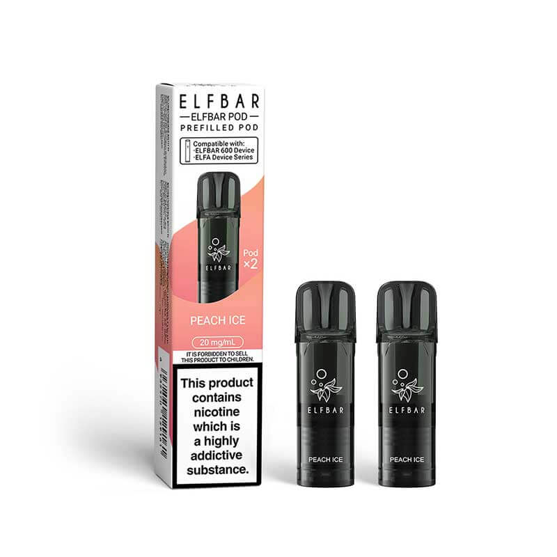 Elf Bar 600 Peach Ice Prefilled Pods 2-pack 20mg | Vapestore UK Elf Bar 600 Peach Ice Prefilled Pods 2-pack 20mg | Vapestore UK