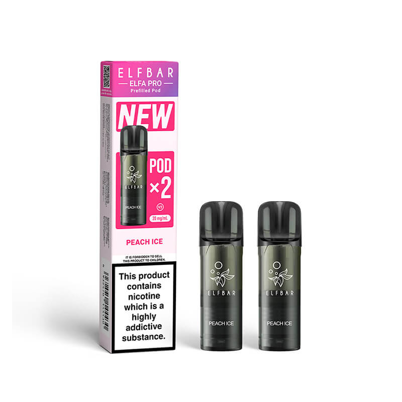 Elf Bar Elfa Pro Peach Ice Prefilled Disposable Pods 20mg 2ml 2-Pack. | Vapestore UK Elf Bar Elfa Pro Peach Ice Prefilled Disposable Pods 20mg 2ml 2-Pack. | Vapestore UK