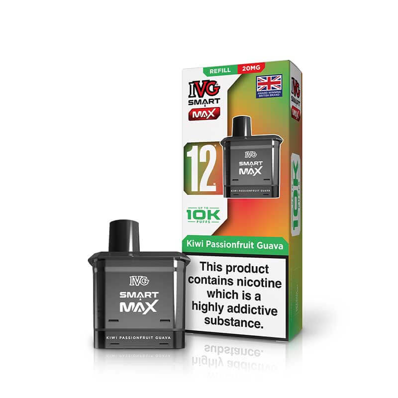 Kiwi Passionfruit Guava IVG Smart Max Prefilled Pods 20mg Nic Salt | Vapestore UK Kiwi Passionfruit Guava IVG Smart Max Prefilled Pods 20mg Nic Salt | Vapestore UK