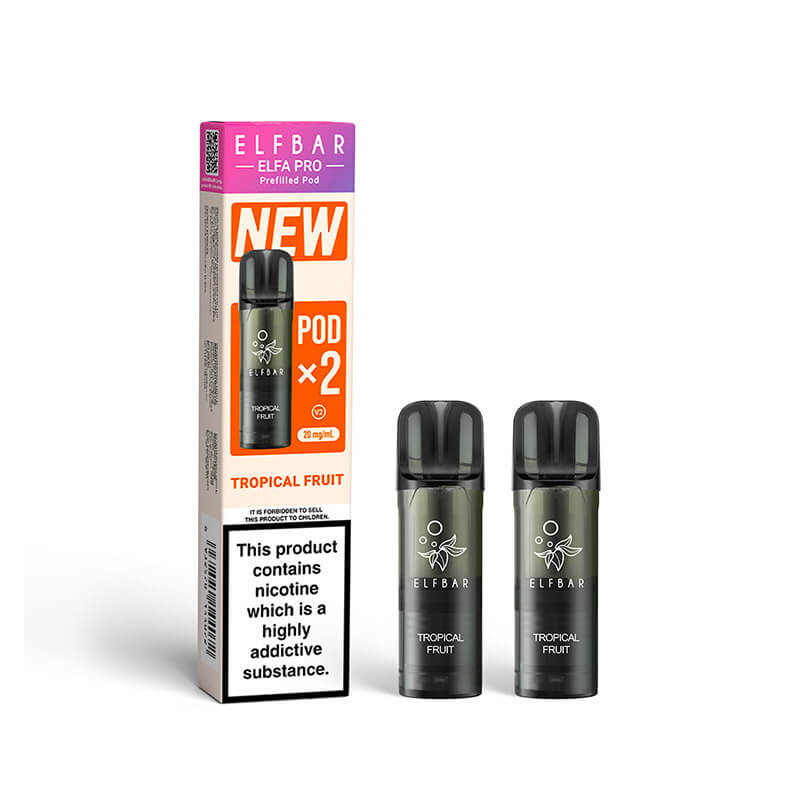 Elf Bar Elfa Pro Tropical Fruit Prefilled Disposable Pods 20mg 2ml 2-Pack. | Vapestore UK Elf Bar Elfa Pro Tropical Fruit Prefilled Disposable Pods 20mg 2ml 2-Pack. | Vapestore UK