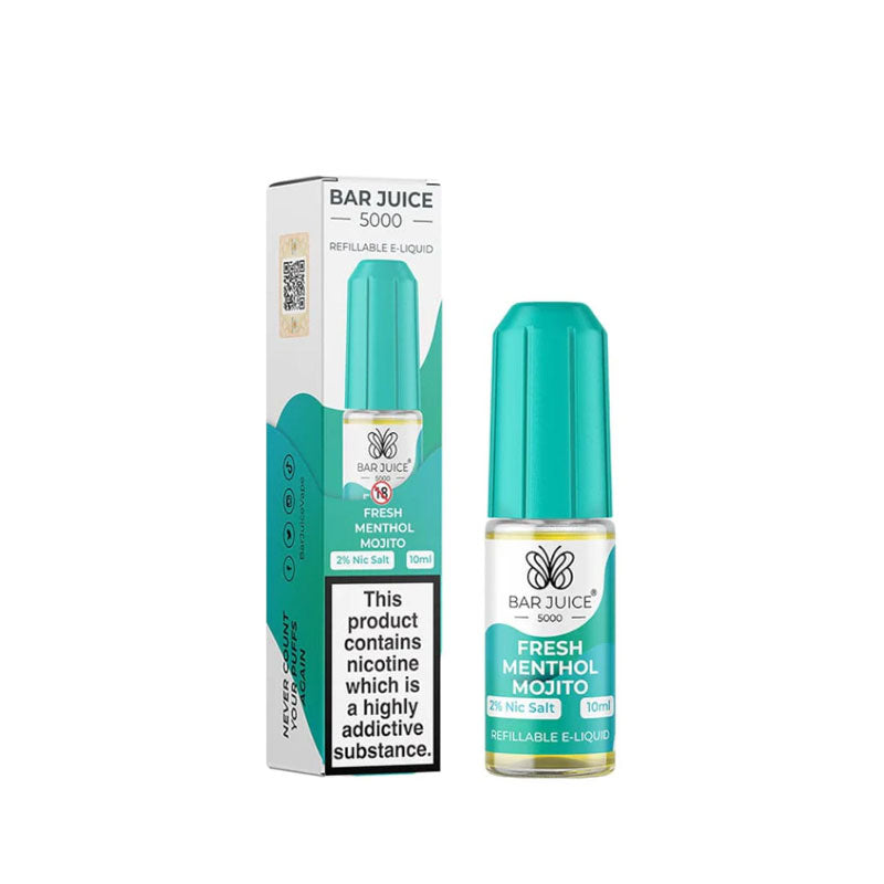 Bar Juice 5000 Fresh Menthol Mojito Nic Salt E-liquid 10ml | Vapestore UK Bar Juice 5000 Fresh Menthol Mojito Nic Salt E-liquid 10ml | Vapestore UK