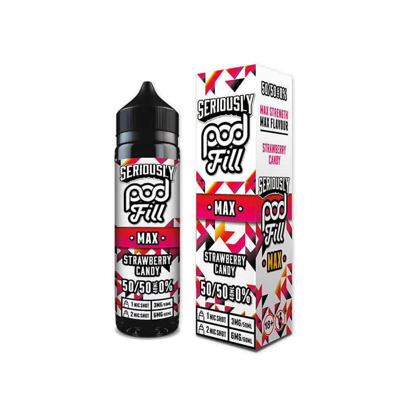 Doozy Seriously Pod Fill Max Strawberry Candy flavour 50/50 E-liquid Shortfill 0mg 40ml | Vapestore UK Doozy Seriously Pod Fill Max Strawberry Candy flavour 50/50 E-liquid Shortfill 0mg 40ml | Vapestore UK