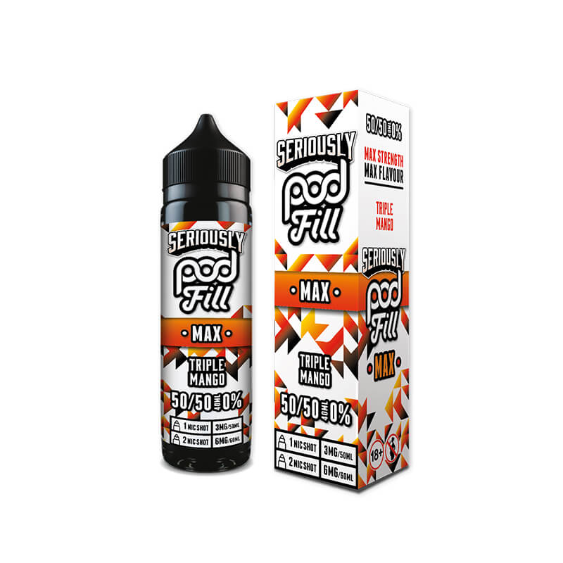 Doozy Seriously Pod Fill Max Triple Mango flavour 50/50 E-liquid Shortfill 0mg 40ml | Vapestore UK Doozy Seriously Pod Fill Max Triple Mango flavour 50/50 E-liquid Shortfill 0mg 40ml | Vapestore UK