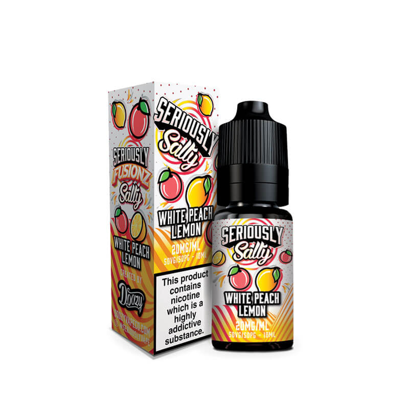 best peach vape juice Doozy Vape Co. Seriously Fusionz Salty White Peach Lemon Nic Salt