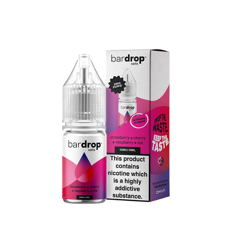 Drop Bar Drop Salts Strawberry Raspberry Cherry Ice 10ml Nic Salt | Vapestore UK Drop Bar Drop Salts Strawberry Raspberry Cherry Ice 10ml Nic Salt | Vapestore UK