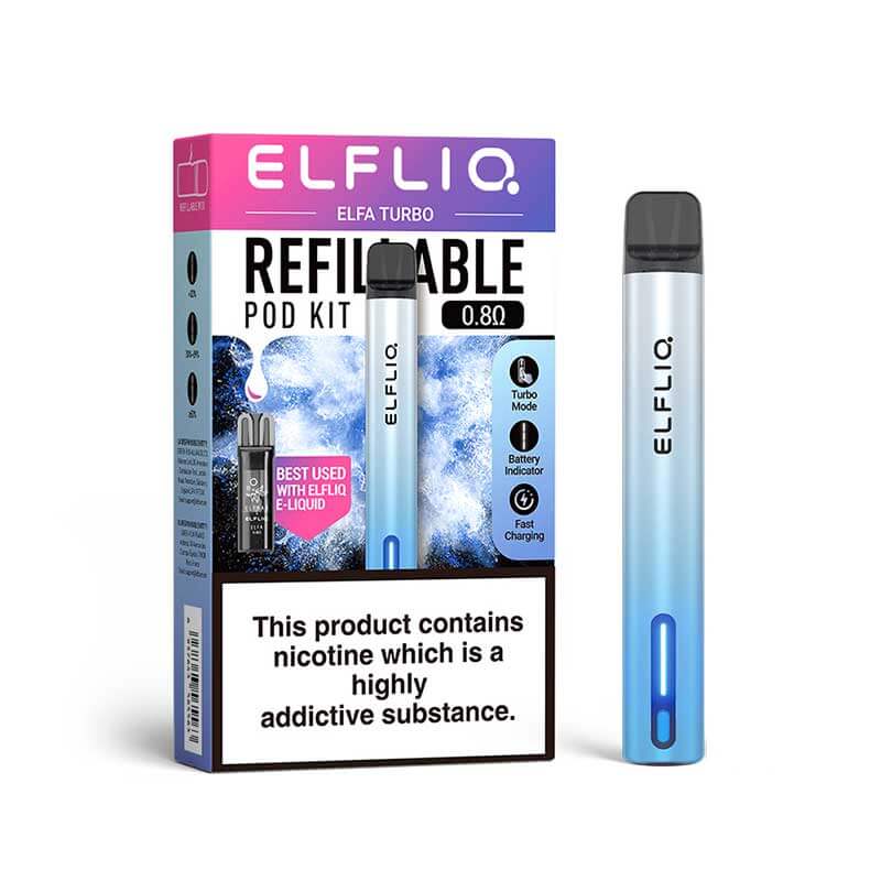 vape kit refillable ElfLiq Elfa Turbo Pod Vape Kit – Refillable, 550mAh, Dual Modes