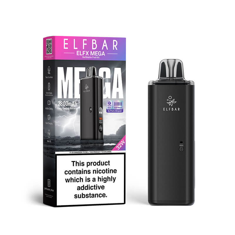 Elf Bar ELFX Mega Kit | 2800mAh, 32W & QUAQ DURA Tech | Vapestore UK Elf Bar ELFX Mega Kit | 2800mAh, 32W & QUAQ DURA Tech | Vapestore UK