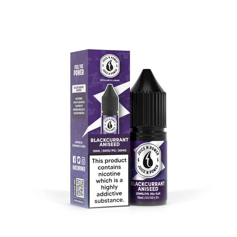 Juice N Power Bar Salts 6000+ Blackcurrant Aniseed 10ml E-Liquid