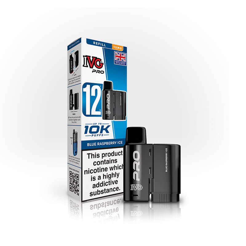 IVG Pro 12 Blue Raspberry Ice Prefilled Vape Pod + Refill