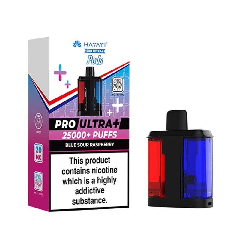 Hayati Pro Ultra Plus 25K Blue Sour Raspberry Prefilled Pod + Refill