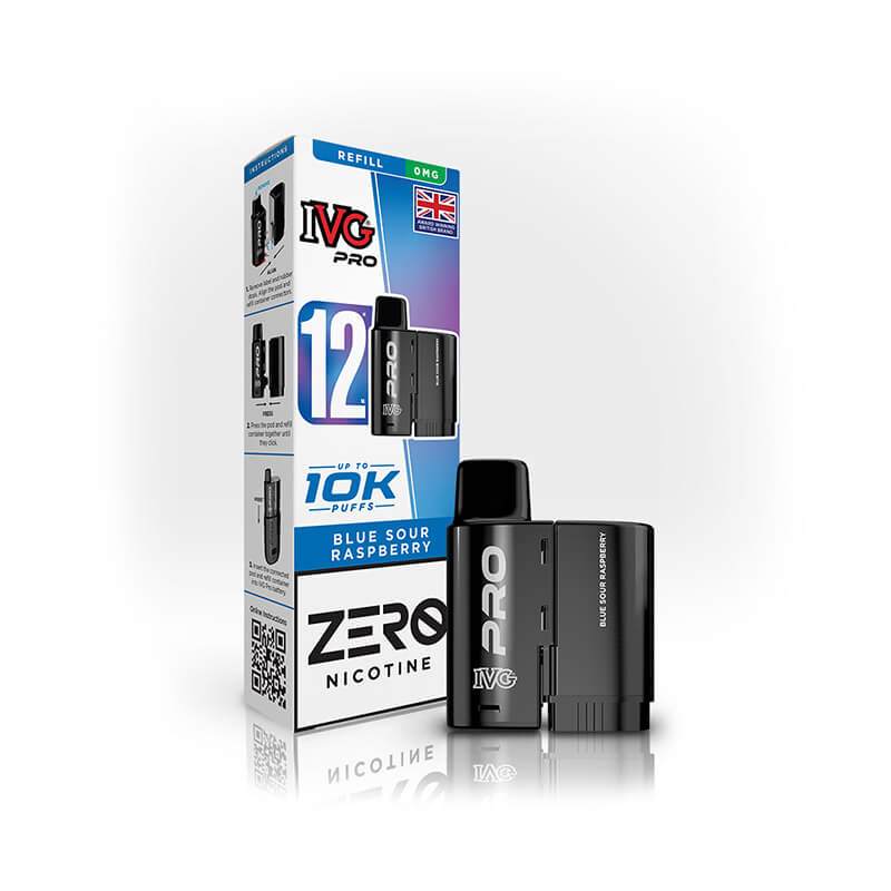 IVG Pro 12 Blue Sour Raspberry Prefilled Vape Pod + Refill