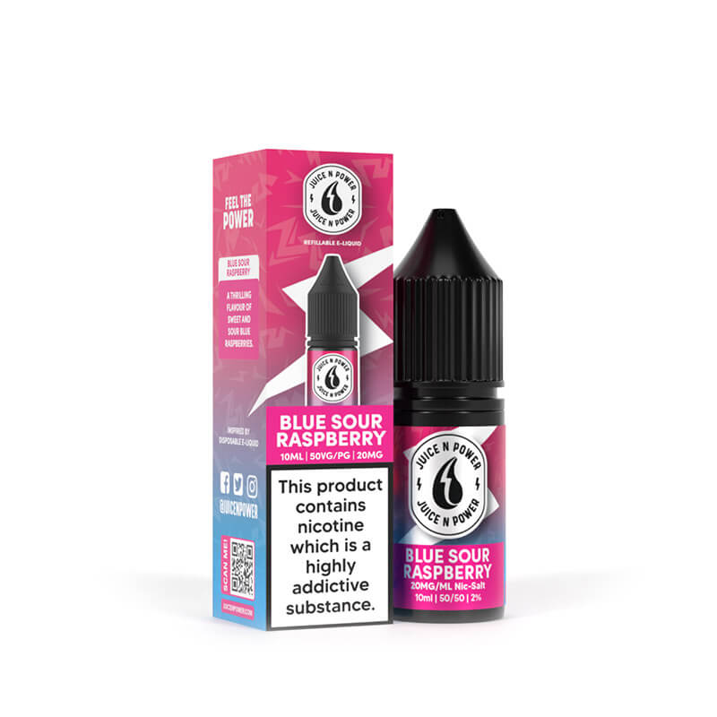 Juice N Power Bar Salts 6000+ Blue Sour Raspberry 10ml E-Liquid