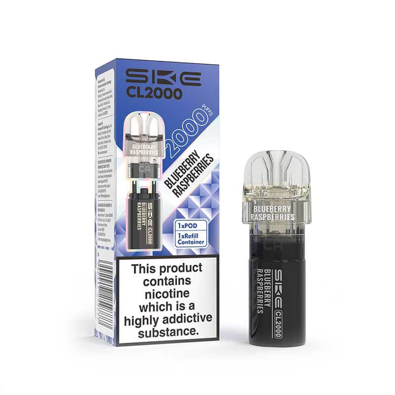 SKE CL2000 Blueberry Raspberry Prefilled Pod + Refill - 20mg