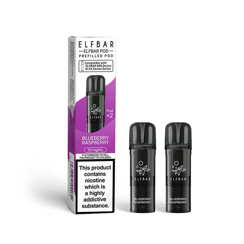 Elfbar Pod Grape Raspberry Elf Bar 600 Blueberry Raspberry Prefilled Pods 2-pack – 20mg | Vapestore UK