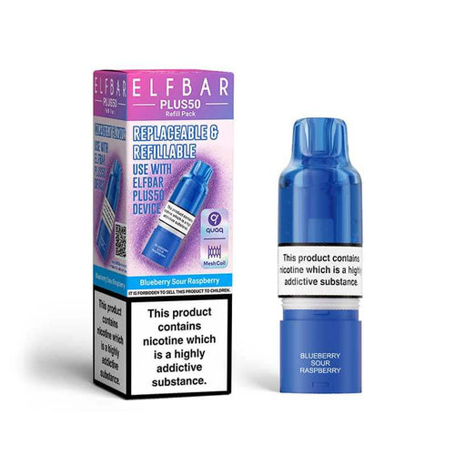 ELFBAR Plus50 Blueberry Sour Raspberry Prefilled Pod + Refill