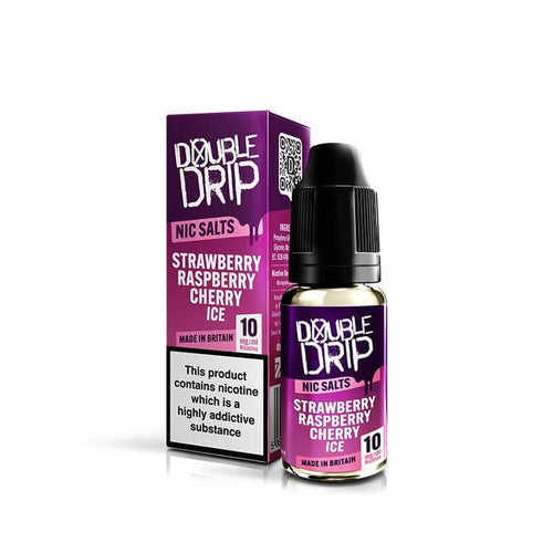 Double Drip Strawberry Raspberry Cherry Ice Nic Salt 10ml E-Liquid