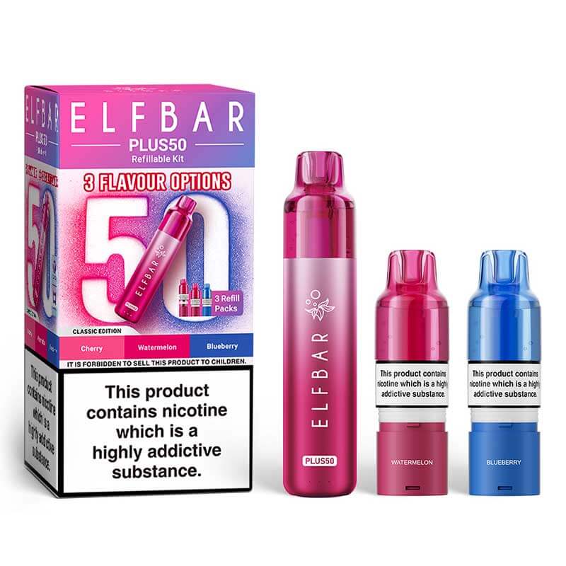 Elf Bar Plus 50 Prefilled Pod Kit 800mAh, 3 Pods | Vapestore UK Elf Bar Plus 50 Prefilled Pod Kit 800mAh, 3 Pods | Vapestore UK