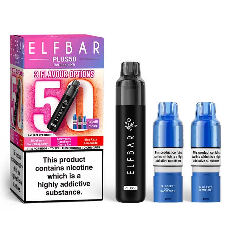 Raspberry Edition Elf Bar Plus50 Prefilled Pod Vape Kits