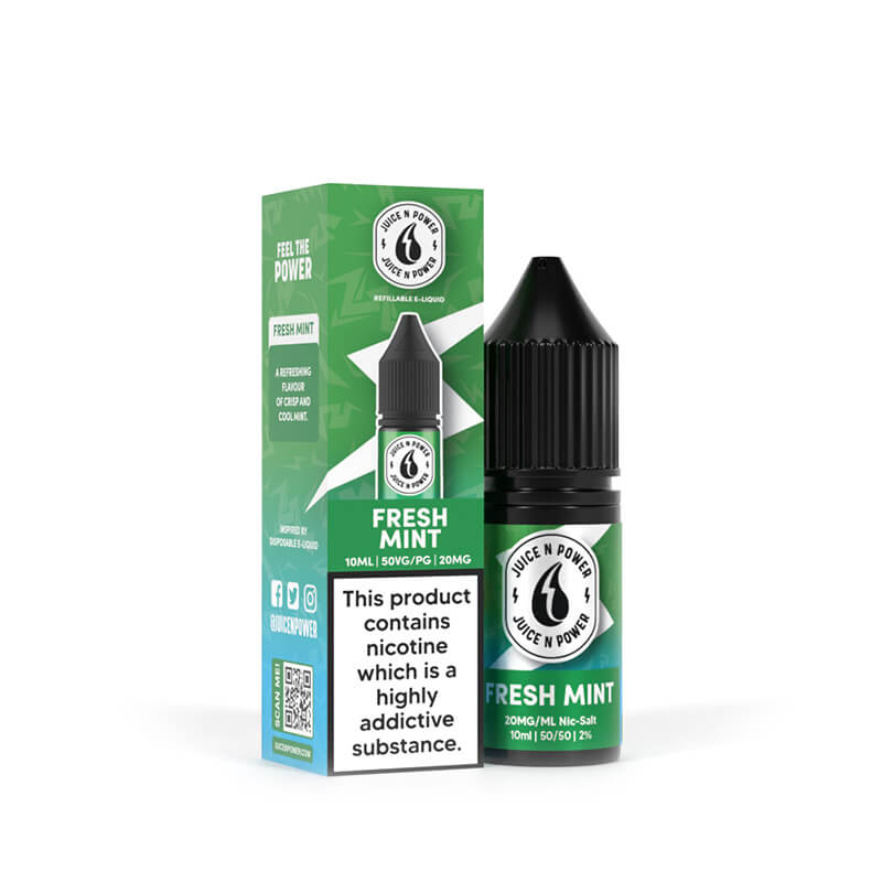 Juice N Power Bar Salts 6000+ Fresh Mint 10ml E-Liquid