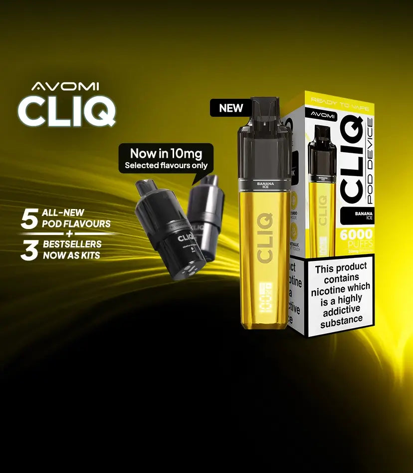Avomi CLIQ - 5 all new pod flavours + 3 bestsellers now as kits