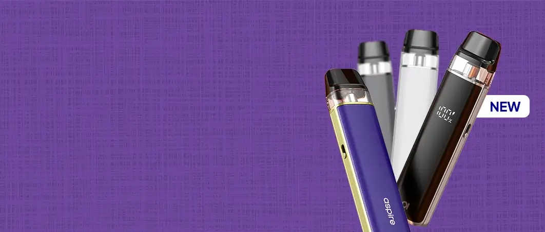 New Aspire Loomix pod kit in 4 colours on a purple background