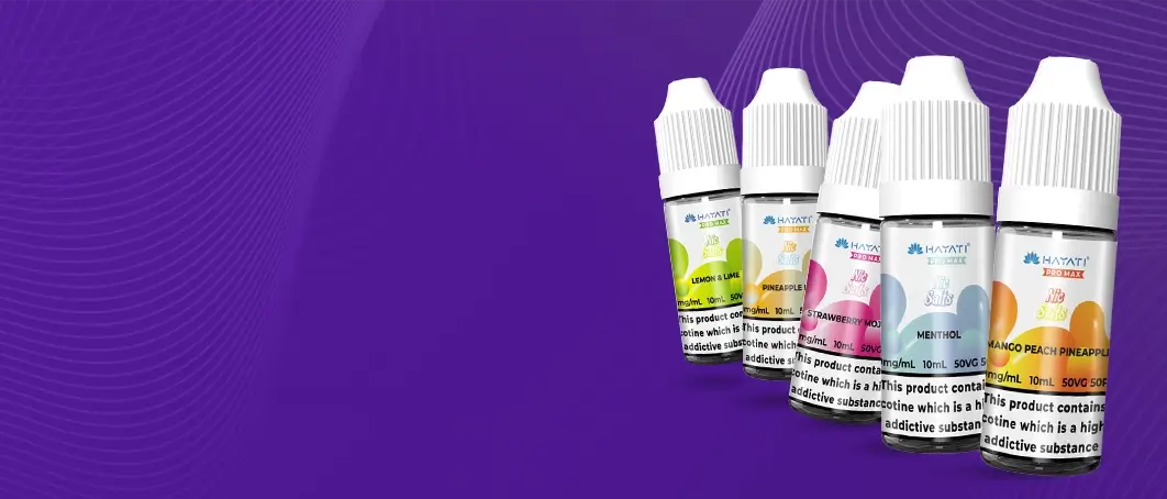 Hayati pro max nic salts on a purple background