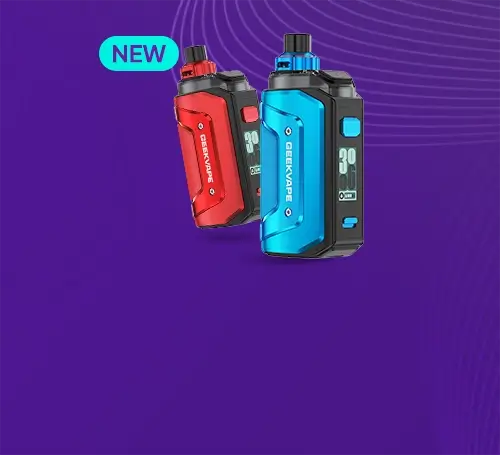Geekvape Aegis Hero 5 pod vape kit on a purple background