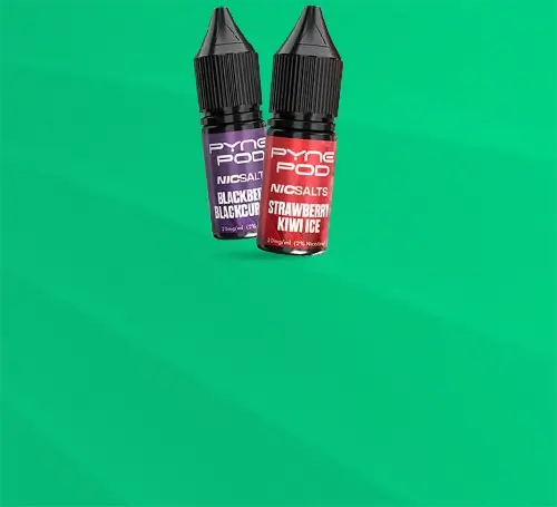 New Pyne Pod Salts together on a graduated green background