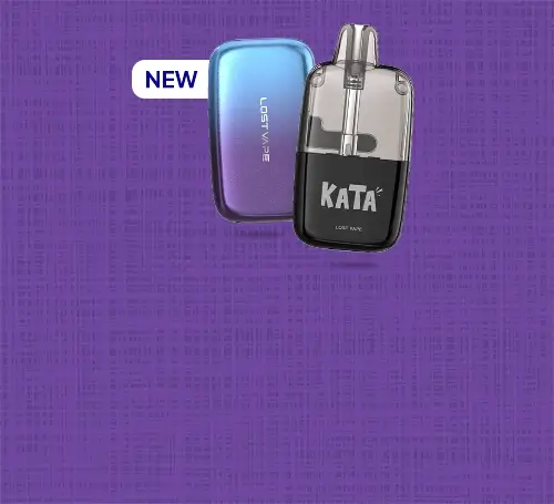 New Lost Vape Kata pod kit on a purple background