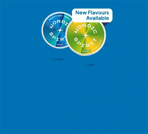New flavour Nordic Spirit nic pouches on a graduated blue background
