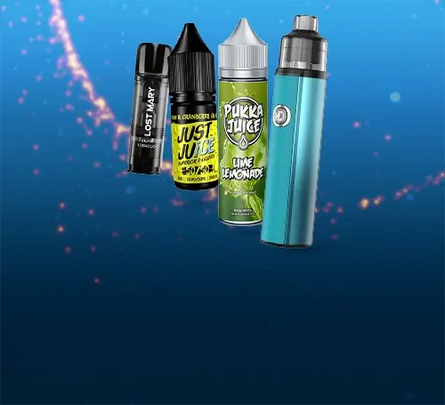 Discounted products collected together on a christmas background