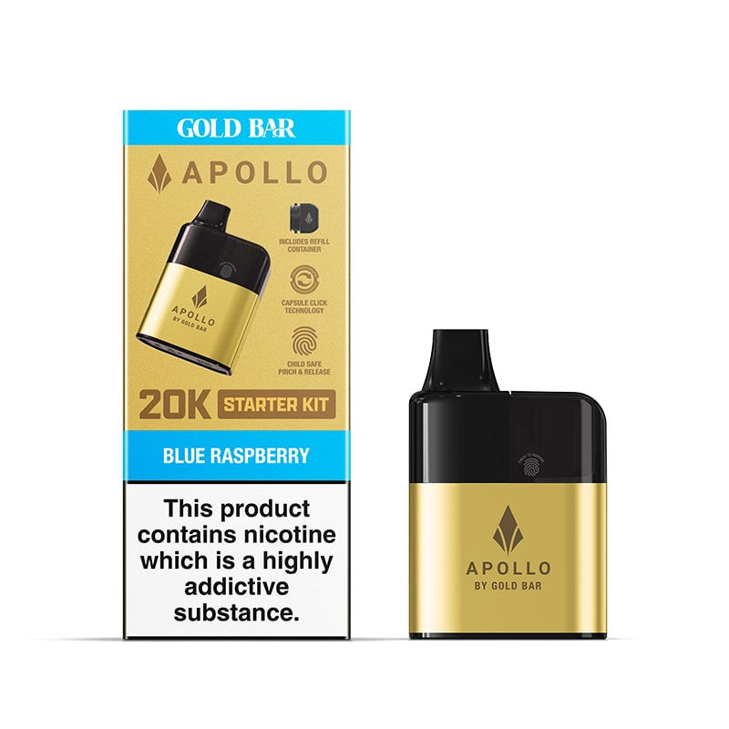 gold bar vapes Gold Bar Apollo Prefilled Pod Vape Kit – Compact Refillable Pod Vape Kit