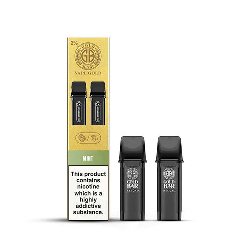 Gold Bar Reload Mint Prefilled Vape Pods 20mg - 2 x Pods