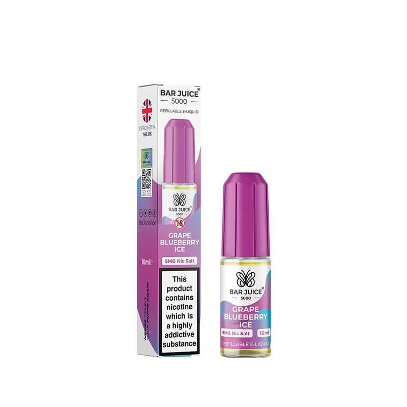 Bar Juice 5000 Grape Blueberry Ice 10ml Nic Salt E-Liquid