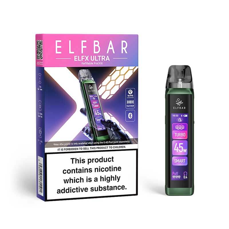Elf Bar ELFX Ultra Pod Vape Kit Touchscreen, Dual Mesh | Vapestore Elf Bar ELFX Ultra Pod Vape Kit Touchscreen, Dual Mesh | Vapestore