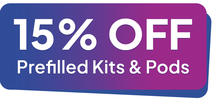 15 percent off prefilled kits and pods