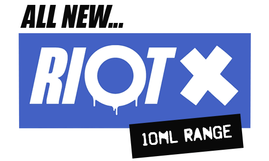 All new RIOT X 10ml range logo