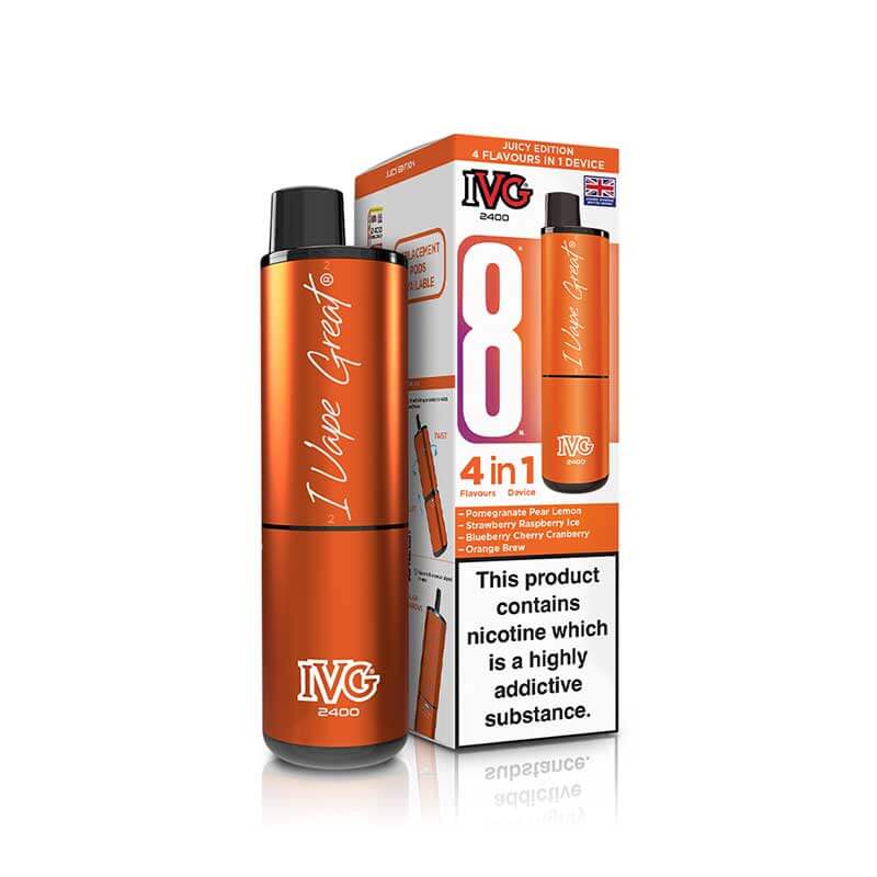 IVG 2400 4in1 Prefilled Vape Pod Kit 20mg | Vapestore UK IVG 2400 4in1 Prefilled Vape Pod Kit 20mg | Vapestore UK