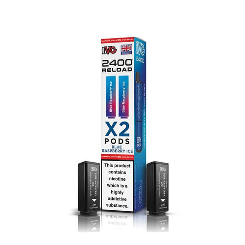 IVG 2400 Reload Blue Raspberry Ice Prefilled Vape Pods - 20mg - 2PK
