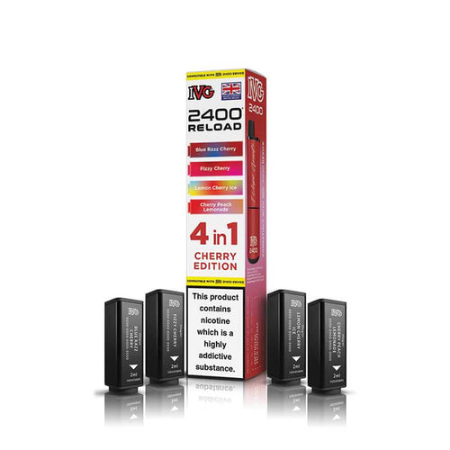 IVG 2400 Reload Cherry Edition Prefilled Vape Pods - 20mg - 4PK
